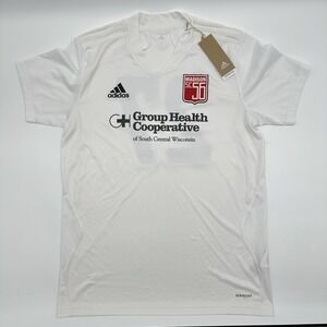 ADIDAS Aeroready Soccer Jersey Madison SC56 Team Sponsor Mens Medium NWT White